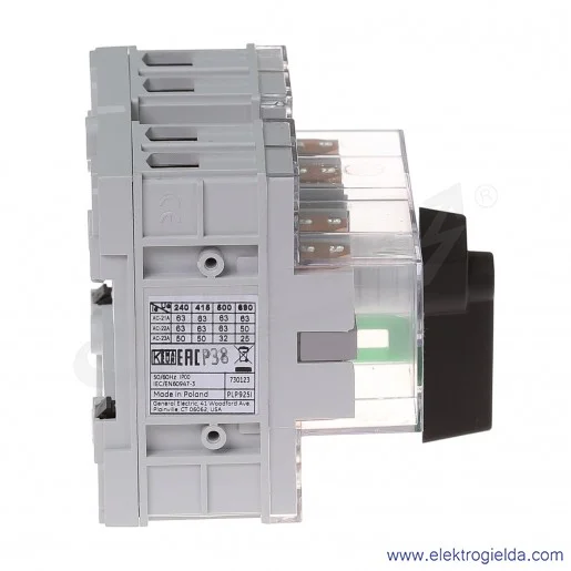 Rozłącznik izolacyjny Dilos 1 63A 4P czarne pokrętło Rozłącznik izolacyjny Dilos 1 63A 4P czarne pokrętło