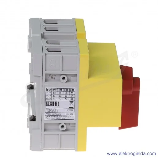 Rozłącznik izolacyjny Dilos 1 63A 3P czerwone pokrętło Rozłącznik izolacyjny Dilos 1 63A 3P czerwone pokrętło