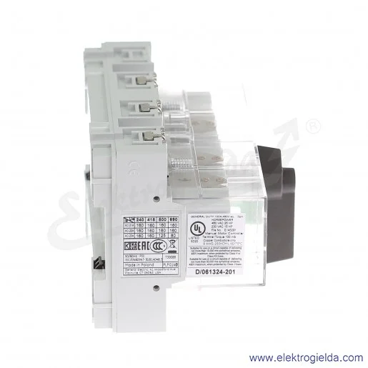 Rozłącznik izolacyjny Dilos 2 160A 3P czarne pokrętło Rozłącznik izolacyjny Dilos 2 160A 3P czarne pokrętło