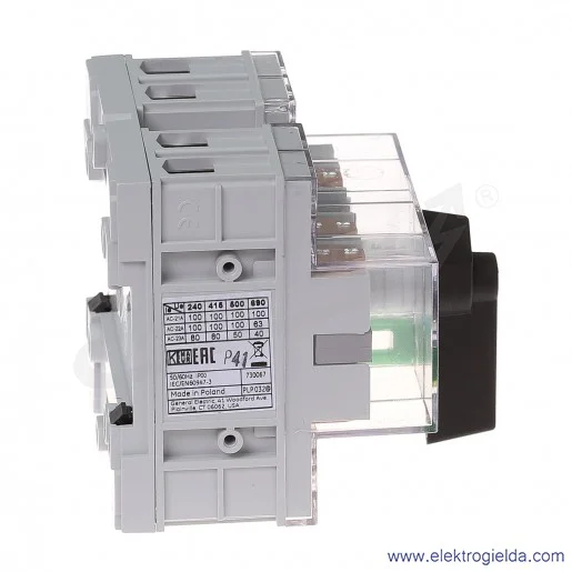 Rozłącznik izolacyjny Dilos 1 100A 3P czarne pokrętło Rozłącznik izolacyjny Dilos 1 100A 3P czarne pokrętło