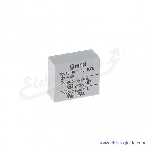 Przekaźnik miniaturowy RM83-1011-25-1005 1P 5VDC do obwodów drukowanych i gniazd Przekaźnik miniaturowy RM83-1011-25-1005 1P 5VDC do obwodów drukowanych i gniazd