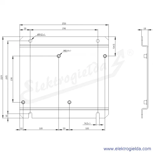 Rysunek wymiarowy Rysunek wymiarowy