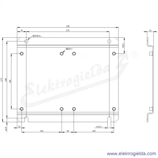 Rysunek wymiarowy Rysunek wymiarowy