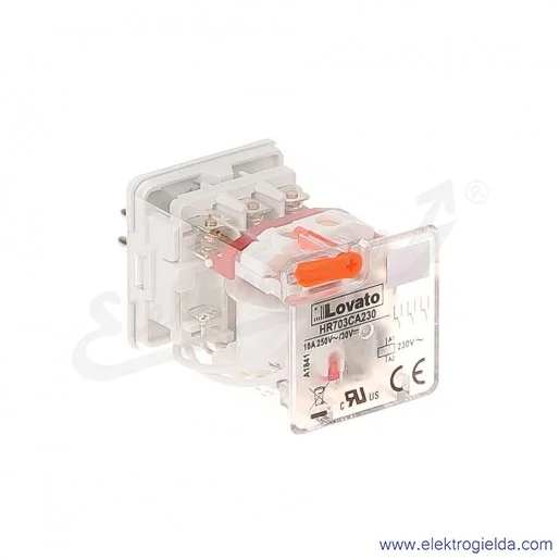 Przekaźnik elektromagnetyczny HR703CA230 3P 10A 230VAC wskaźnik LED, przycisk mechaniczny Przekaźnik elektromagnetyczny HR703CA230 3P 10A 230VAC wskaźnik LED, przycisk mechaniczny