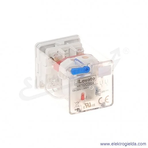 Przekaźnik elektromagnetyczny HR702CD024 2P 10A 24VDC wskaźnik LED, przycisk mechaniczny Przekaźnik elektromagnetyczny HR702CD024 2P 10A 24VDC wskaźnik LED, przycisk mechaniczny