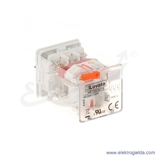 Przekaźnik elektromagnetyczny HR703CA110 3P 10A 110VAC wskaźnik LED, przycisk mechaniczny Przekaźnik elektromagnetyczny HR703CA110 3P 10A 110VAC wskaźnik LED, przycisk mechaniczny