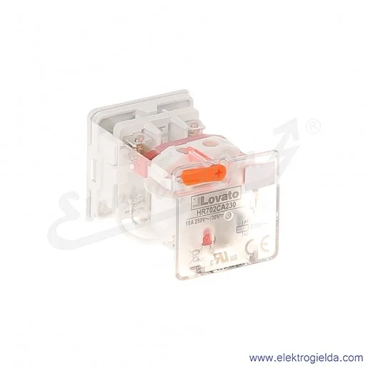 Przekaźnik elektromagnetyczny HR702CA230 2P 10A 230VAC wskaźnik LED, przycisk mechaniczny Przekaźnik elektromagnetyczny HR702CA230 2P 10A 230VAC wskaźnik LED, przycisk mechaniczny
