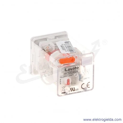 Przekaźnik elektromagnetyczny HR702CA024 2P 10A 24VAC wskaźnik LED, przycisk mechaniczny Przekaźnik elektromagnetyczny HR702CA024 2P 10A 24VAC wskaźnik LED, przycisk mechaniczny