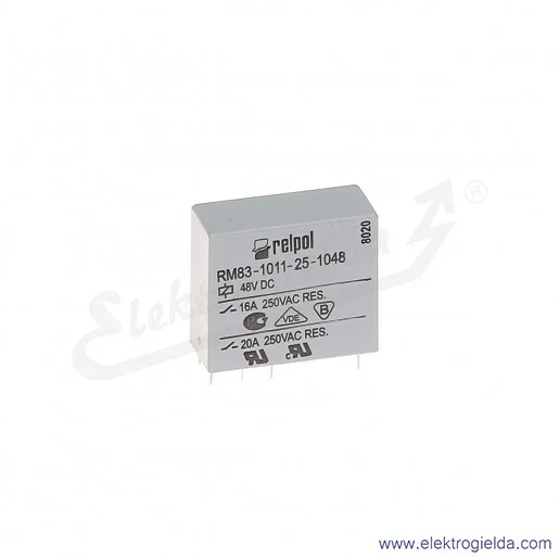 Przekaźnik miniaturowy RM83-1011-25-1048 1P 48VDC do obwodów drukowanych i gniazd