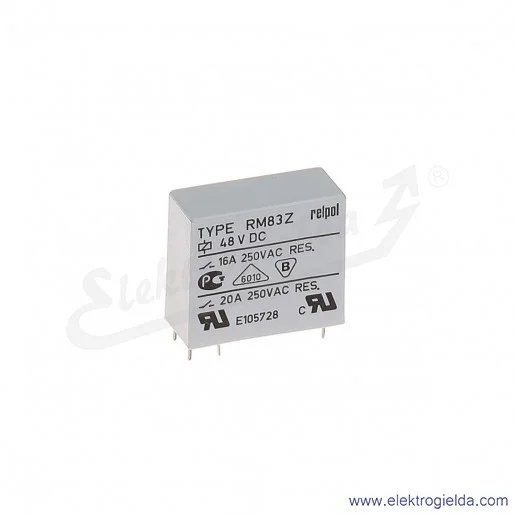 Przekaźnik miniaturowy RM83-1021-25-1048 1Z 48VDC do obwodów drukowanych i gniazd Przekaźnik miniaturowy RM83-1021-25-1048 1Z 48VDC do obwodów drukowanych i gniazd