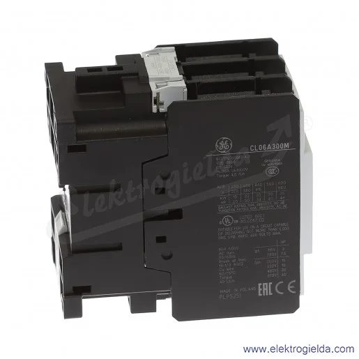 Stycznik CL06A300MU 400V AC 50/60 HZ, 22KW/400V AC-3, 90A AC-1, 3-polowy Stycznik CL06A300MU 400V AC 50/60 HZ, 22KW/400V AC-3, 90A AC-1, 3-polowy