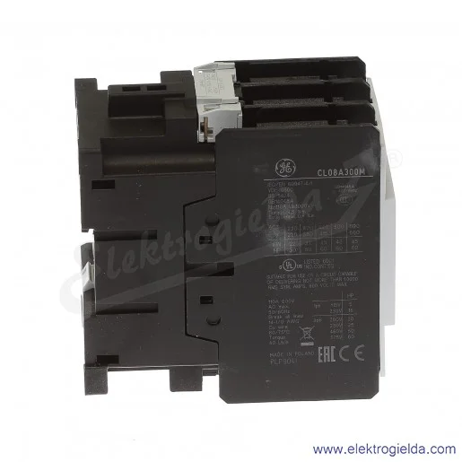 Stycznik CL08A300MU 400V AC 50/60 HZ, 37KW/400V AC-3, 110A AC-1, 3-polowy Stycznik CL08A300MU 400V AC 50/60 HZ, 37KW/400V AC-3, 110A AC-1, 3-polowy