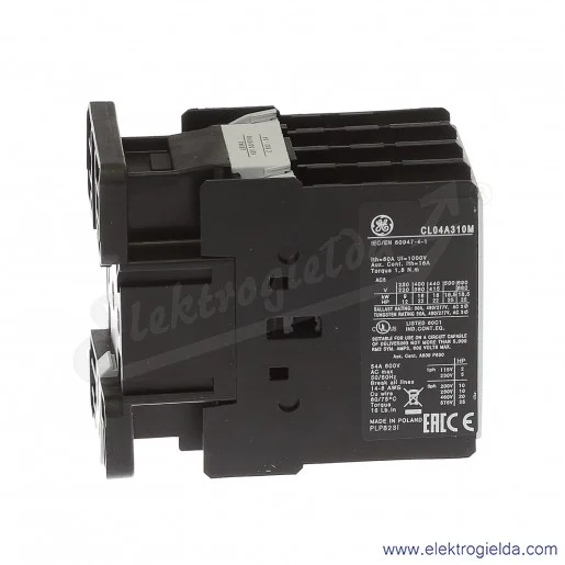 Stycznik CL04A310M2 42V AC 50/60 HZ, 1NO, 16KW/400V AC-3, 60A AC-1, 3-polowy Stycznik CL04A310M2 42V AC 50/60 HZ, 1NO, 16KW/400V AC-3, 60A AC-1, 3-polowy