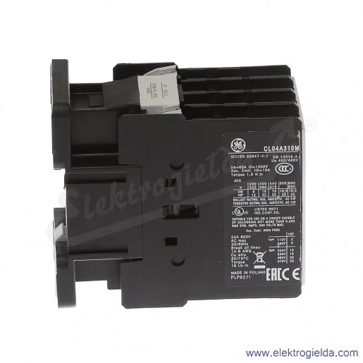 Stycznik CL04A310M6 230V AC 50/60 HZ, 1NO, 16KW/400V AC-3, 60A AC-1, 3-polowy Stycznik CL04A310M6 230V AC 50/60 HZ, 1NO, 16KW/400V AC-3, 60A AC-1, 3-polowy