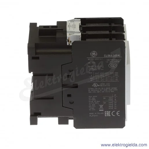 Stycznik CL08A300M6 230V AC 50/60 HZ, 37KW/400V AC-3, 110A AC-1, 3-polowy Stycznik CL08A300M6 230V AC 50/60 HZ, 37KW/400V AC-3, 110A AC-1, 3-polowy