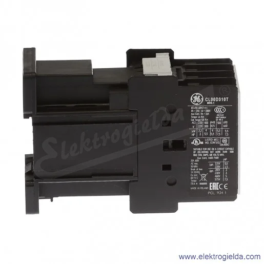 Stycznik CL00D310TD 24V DC, 1NO, 4KW/400V AC-3, 25A AC-1, 3-polowy Stycznik CL00D310TD 24V DC, 1NO, 4KW/400V AC-3, 25A AC-1, 3-polowy