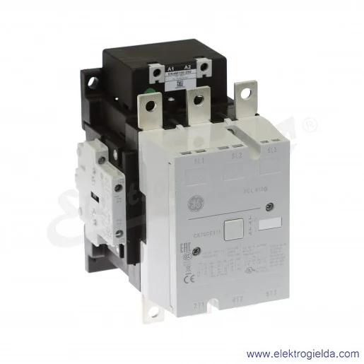 Stycznik CK75CE311W100-250 100-250V AC/DC 50/60 HZ, 1NO+1NC, 75KW/400V AC-3, 250A AC-1, 3-polowy Stycznik CK75CE311W100-250 100-250V AC/DC 50/60 HZ, 1NO+1NC, 75KW/400V AC-3, 250A AC-1, 3-polowy