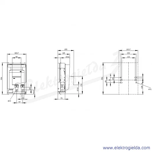 Rysunek wymiarowy Rysunek wymiarowy