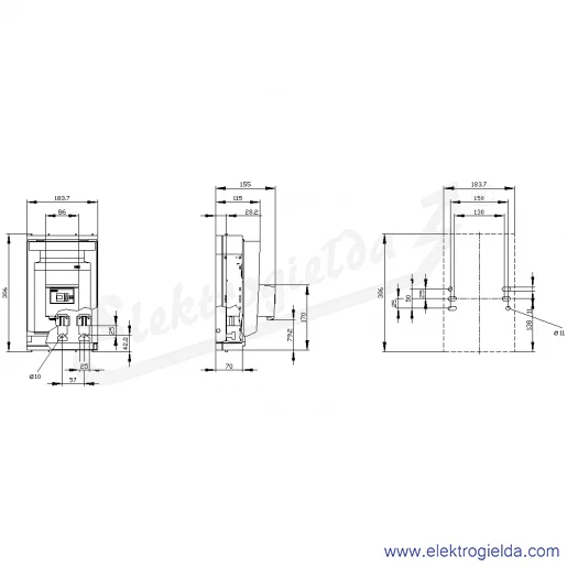 Rysunek wymiarowy Rysunek wymiarowy