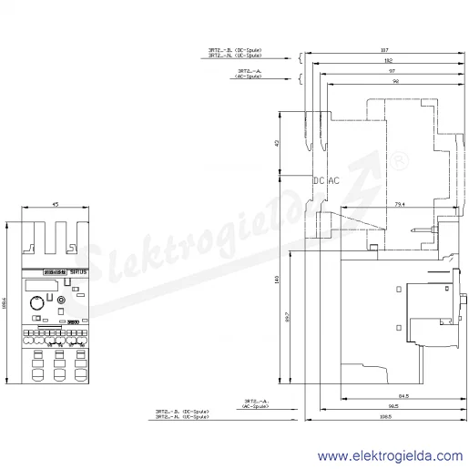 Rysunek wymiarowy Rysunek wymiarowy