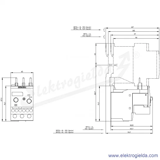 Rysunek wymiarowy Rysunek wymiarowy