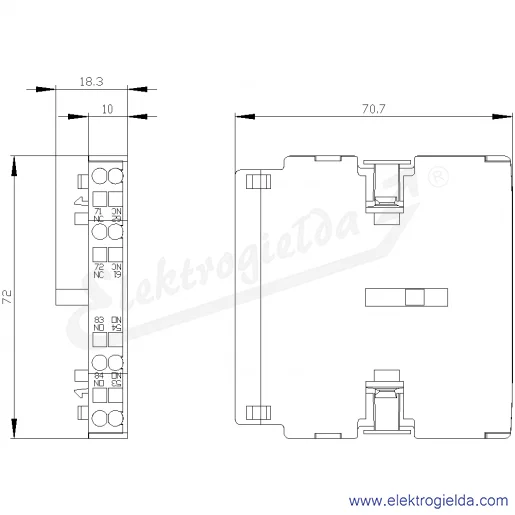 Rysunek wymiarowy Rysunek wymiarowy