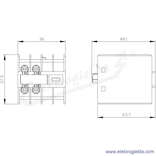 Rysunek wymiarowy Rysunek wymiarowy