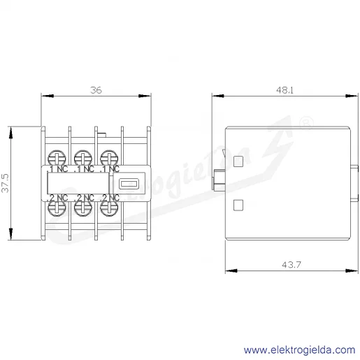 Rysunek wymiarowy Rysunek wymiarowy