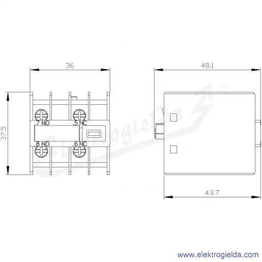 Rysunek wymiarowy Rysunek wymiarowy