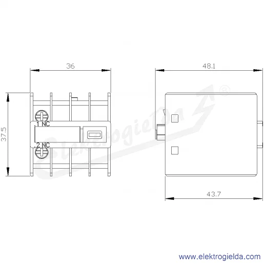 Rysunek wymiarowy Rysunek wymiarowy