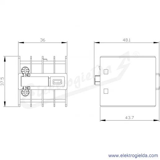 Rysunek wymiarowy Rysunek wymiarowy
