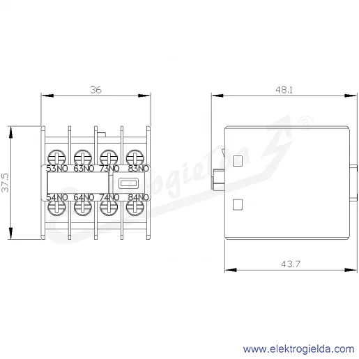 Rysunek wymiarowy Rysunek wymiarowy