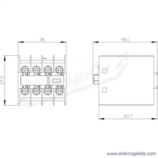 Rysunek wymiarowy Rysunek wymiarowy