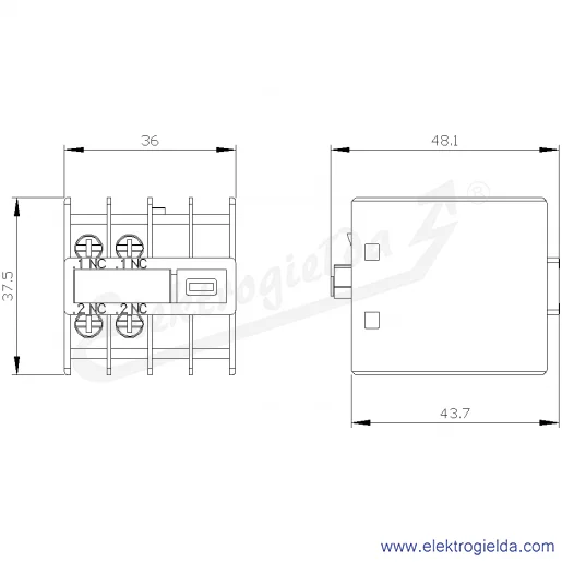 Rysunek wymiarowy Rysunek wymiarowy