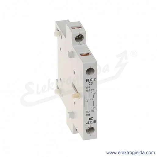 Styki pomocnicze BFX1220 2NO montaż boczny, zaciski śrubowe, do styczników BF Styki pomocnicze BFX1220 2NO montaż boczny, zaciski śrubowe, do styczników BF