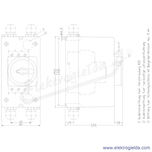 Rysunek wymiarowy Rysunek wymiarowy