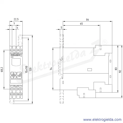 Rysunek wymiarowy Rysunek wymiarowy