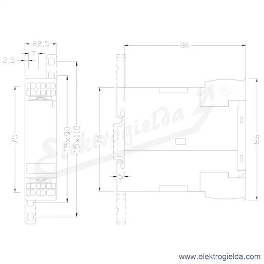 Rysunek wymiarowy Rysunek wymiarowy