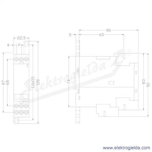 Rysunek wymiarowy Rysunek wymiarowy