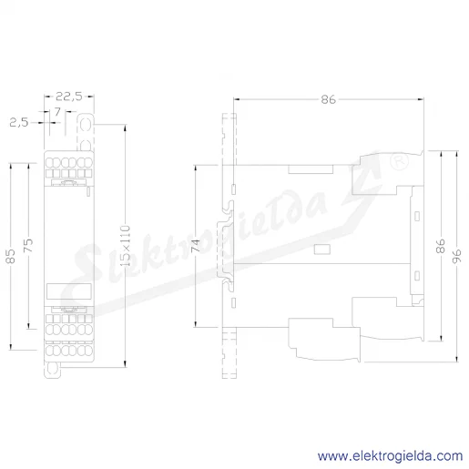 Rysunek wymiarowy Rysunek wymiarowy