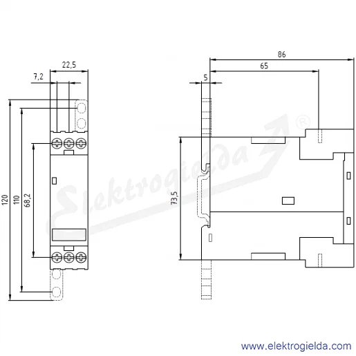 Rysunek wymiarowy Rysunek wymiarowy