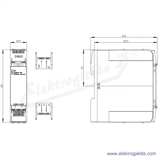 Rysunek wymiarowy Rysunek wymiarowy