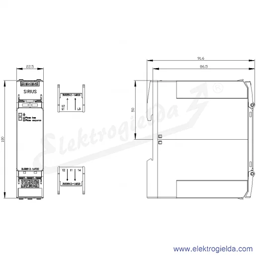 Rysunek wymiarowy Rysunek wymiarowy