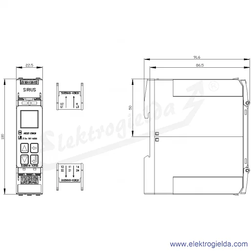 Rysunek wymiarowy Rysunek wymiarowy