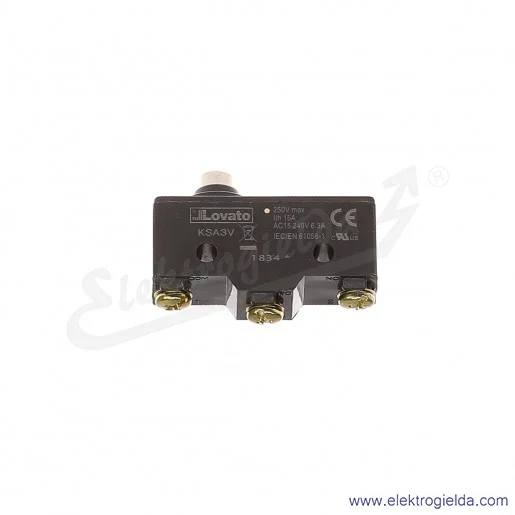 Wyłącznik krańcowy KSA3V trzpień wciskany metalowy niski Wyłącznik krańcowy KSA3V trzpień wciskany metalowy niski