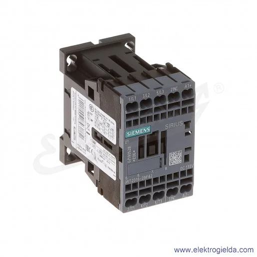 Stycznik 3RT2016-2BF42 3-POLOWY, AC-3, 4KW/400V, 1NC, DC 110V, ROZMIAR S00, Stycznik 3RT2016-2BF42 3-POLOWY, AC-3, 4KW/400V, 1NC, DC 110V, ROZMIAR S00,