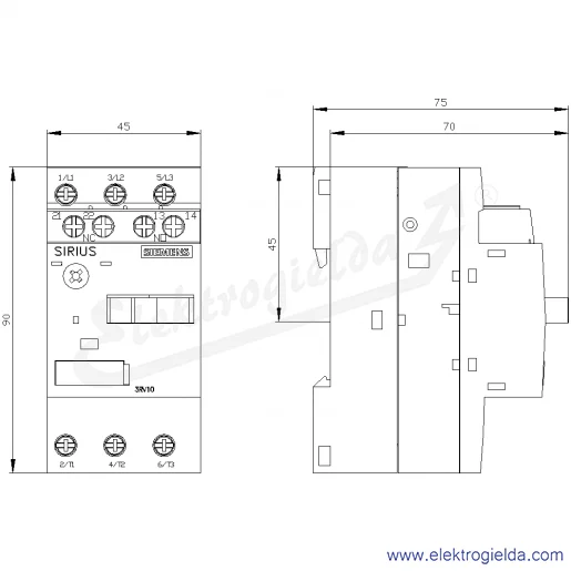 Rysunek wymiarowy Rysunek wymiarowy