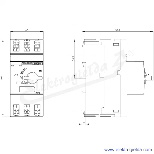 Rysunek wymiarowy Rysunek wymiarowy