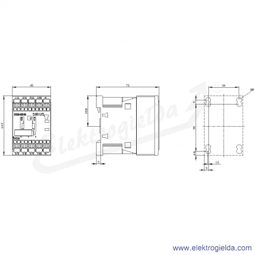 Rysunek wymiarowy Rysunek wymiarowy