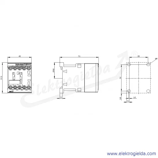 Rysunek wymiarowy Rysunek wymiarowy